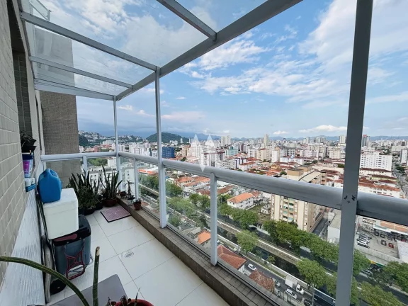 Imagem Apartamento Cobertura Duplex com 3 dormitórios e 2 vagas demarcadas - Marapé / Santos