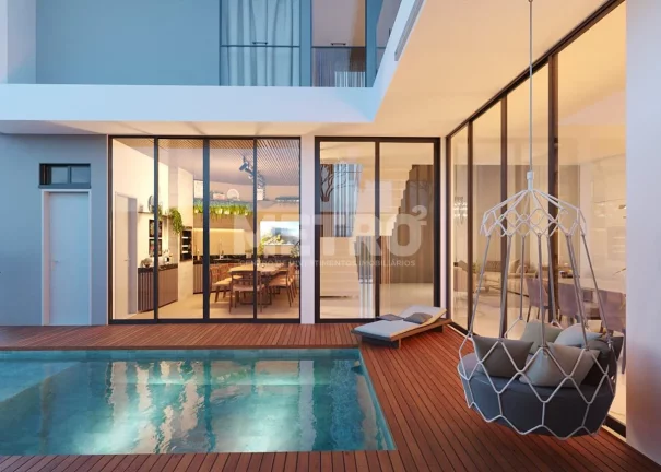 Imagem Casa primeiro andar, Forro de madeira na Área Gourmet e fachada Fachada com det