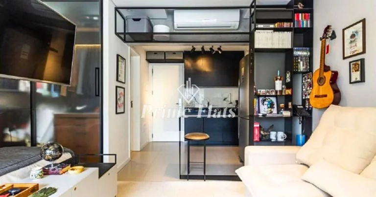 Imagem Flat disponível para venda no VHouse por JFL Living, com 36m², 1 dormitório e 1 vaga