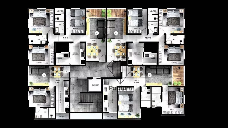 Imagem Apartamentos com área de lazer completa no Bessa - AP1849