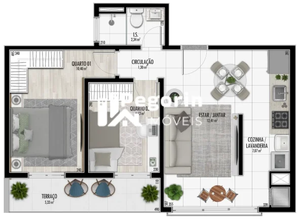 Imagem Apartamento à venda em Curitiba, Santa Cândida, com 2 quartos, 48,06m²