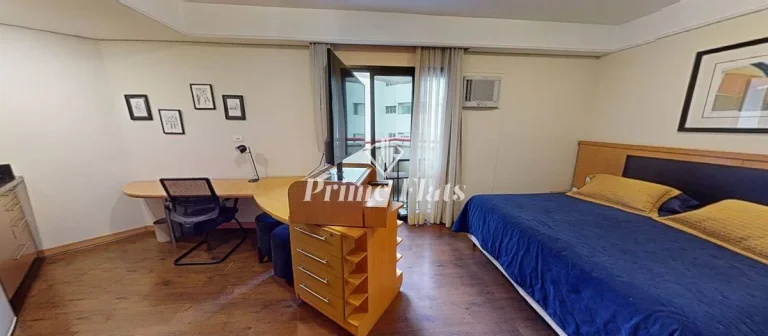 Imagem Flat disponível para locação no Hotel Bienal Suítes, com 28m², 1 dormitório e 1 vaga