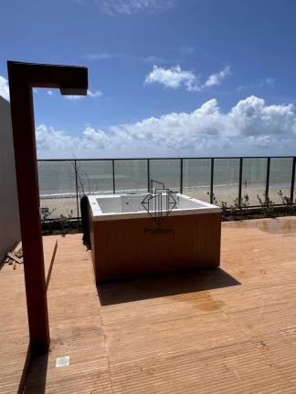 Imagem Apartamento Garden frente mar, pé na areia com jacuzzi/ gourmet e vista mar da praia do Bessa-GD0001