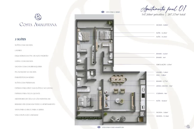 Imagem Apartamento à venda em Passo de Torres, Centro, com 2 quartos, 109,65m²