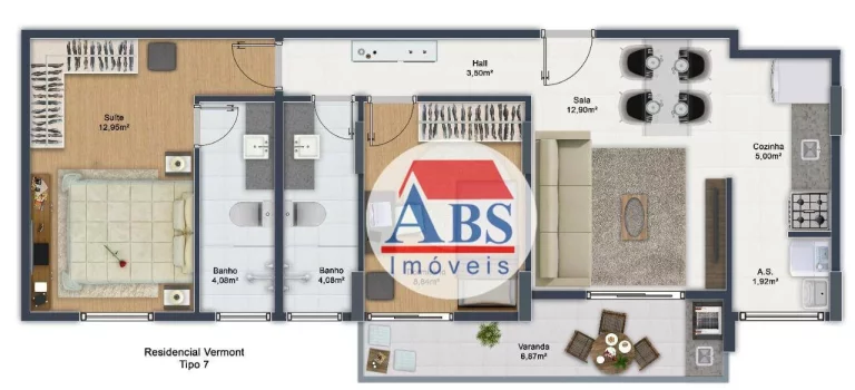 Imagem Apartamento com 2 dormitórios à venda, 67 m² por R$ 487.000,00 - Caiçara - Praia Grande/SP
