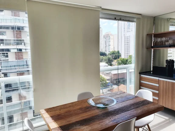 Imagem Studio 44M², 1Q, 1 Banheiro, 1 Vaga, Espaço Gourmet, Espaço Zen, Hidromassagem, Home Cinema, Piscina, Academia, Salão de Festa, Salão de Jogos, Sauna.