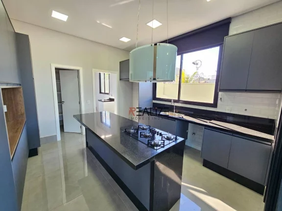 Imagem Casa moderna com quintal 3 suítes à venda, 261 m² por R$ 2.550.000 - Condomínio Terras de Itaici - Indaiatuba/SP