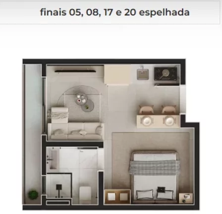 Imagem Loft para Venda em São José dos Pinhais, Centro, 1 dormitório, 1 suíte, 1 banheiro