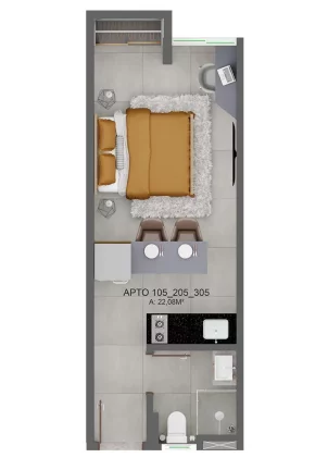 Imagem Studio com 1 dormitório à venda, 22 m² por R$ 251.249,60 - Intermares - Cabedelo/PB