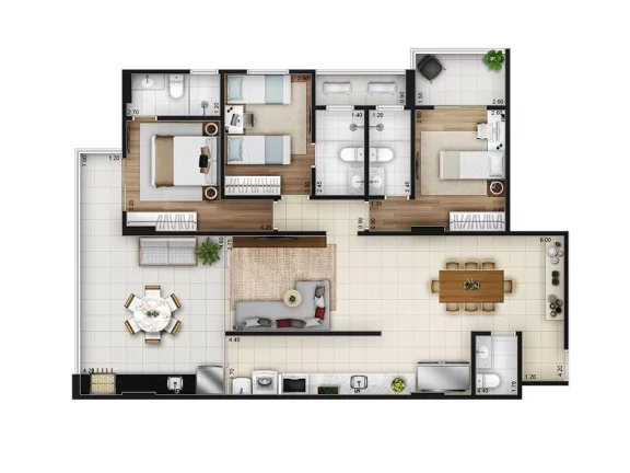 Imagem APARTAMENTO COM 126.17 m² - FORTE - PRAIA GRANDE SP