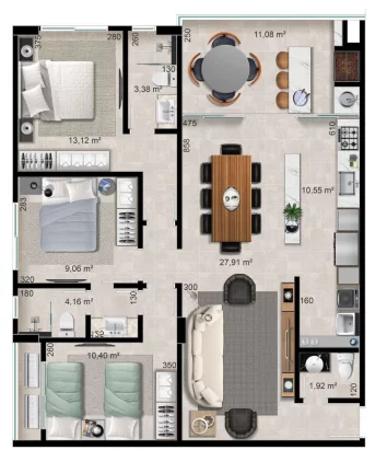 Imagem Lumina - Apartamento à venda no bairro Bombas - Bombinhas/SC