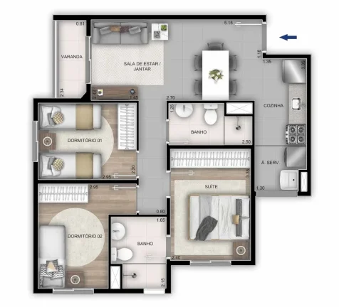 Imagem APARTAMENTO RESIDENCIAL em Rio de Janeiro - RJ, Recreio dos Bandeirantes