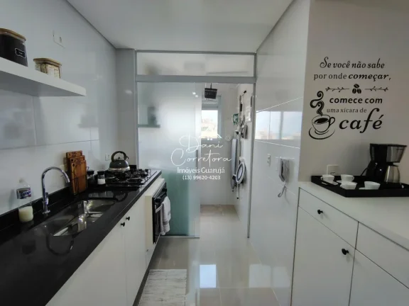 Imagem Apartamento novo com lazer em Guarujá-SP, Pitangueiras: 2 quartos, 1 suíte, 2 salas, 2 banheiros, 1 vaga, 80m². Venha conferir!