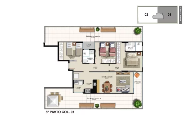 Imagem Lançamento Residencial Gabriella Almeida em Construção composto por 2 ou 3 quartos à venda na Praia do Morro, Guarapari-ES