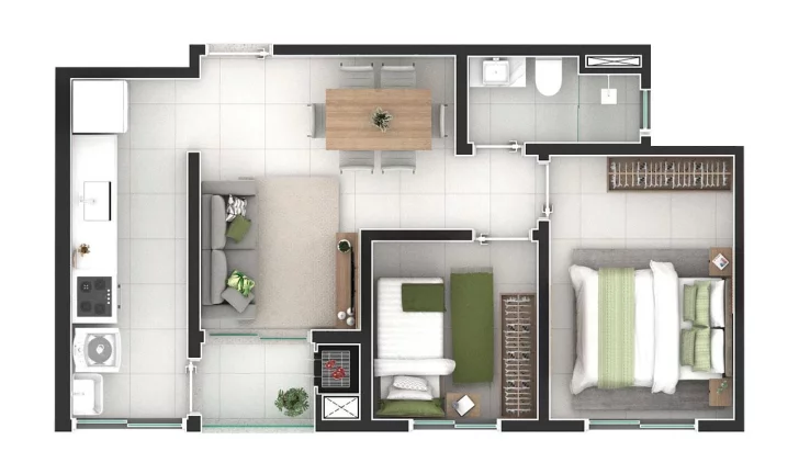 Imagem Apartamento para Venda em São José dos Pinhais, Aristocrata, 2 dormitórios, 1 banheiro, 1 vaga