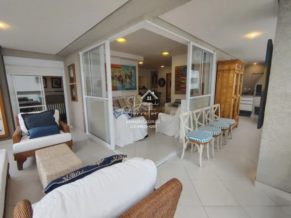 Imagem Aluguel de Apartamento Impecável na Vila Alzira, Guarujá-SP: 3 quartos, 3 suítes, 2 salas, 4 banheiros, 2 vagas, 149m².