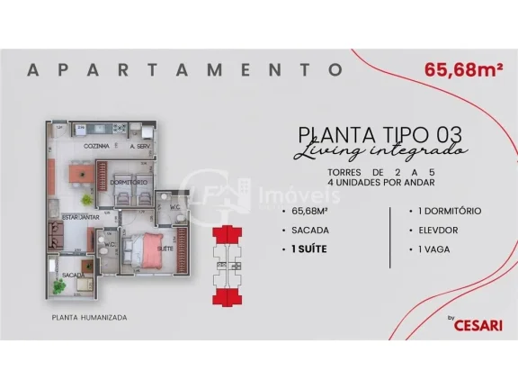 Imagem Apto com 2 quartos - Região da Orla