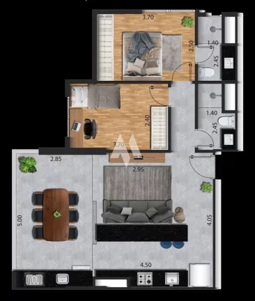 Imagem Obras aceleradas - Apartamento de 2 dormitórios sendo 1 suíte em Santos