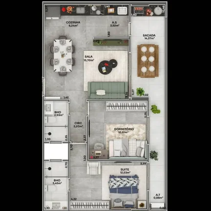 Imagem APARTAMENTO COM 80.7 m² - BOQUEIRAO - PRAIA GRANDE SP