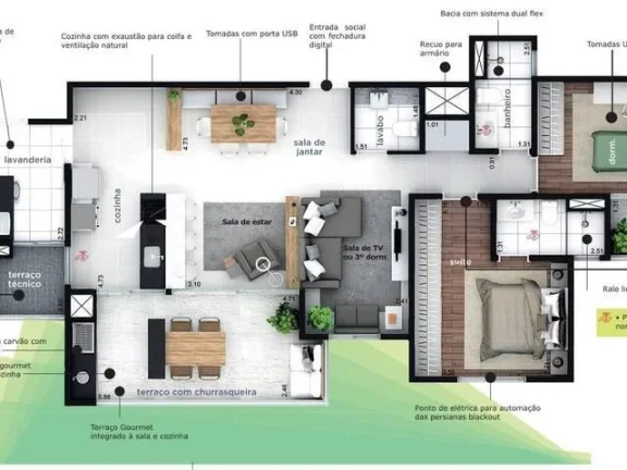 Imagem Apartamento para Venda em Santo André, Vila Assuncao, 3 dormitórios, 1 suíte, 2 banheiros, 2 vagas