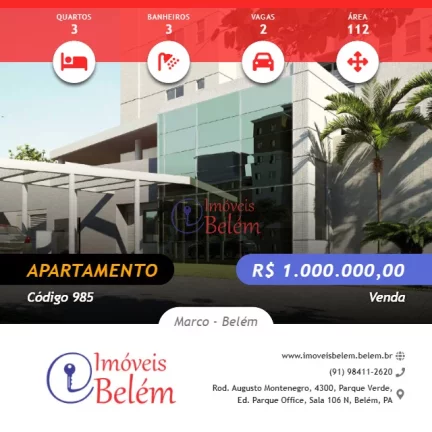Imóveis Belém vende torre Floratta - 3 Suítes NO Marco