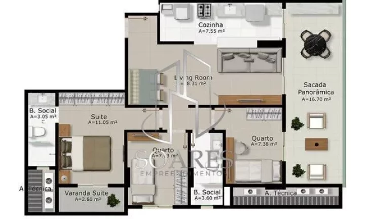 Imagem YOU RESIDENCE -VENHA NÃO PERCA A OPORTUNIDADE COM 2 A 3 QUARTOS 203