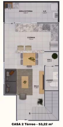 Imagem Sobrado de Condomínio com 2 dorms, Maracanã, Praia Grande - R$ 290 mil, Cod: 2255
