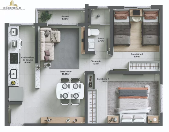 Imagem Apartamento à Venda em Criciúma, Floresta, Rio Maina, Recanto do Lago