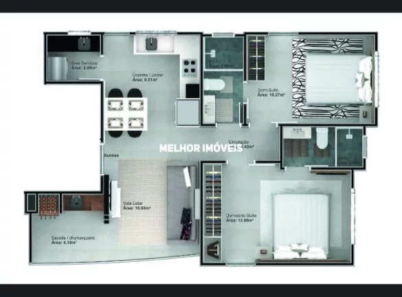 Imagem Apartamento à venda com 02 dormitórios localizado em Pereque Porto Belo - SC
