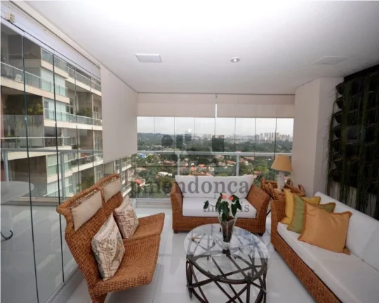 Imagem Apartamento com amplo living para 03 ambientes com piso todo em mármore, terraço, lavabo, 04 suít...