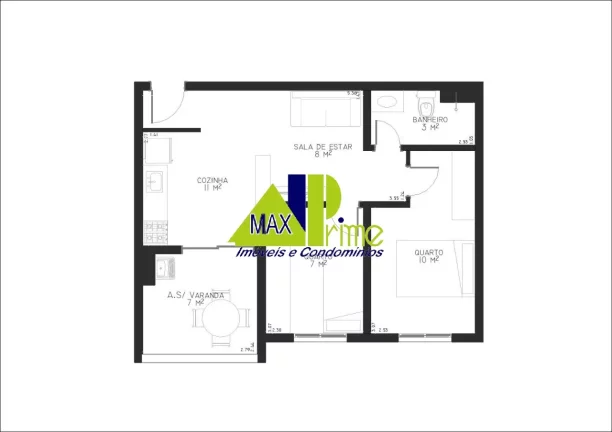 Imagem APARTAMENTO 50M²/02 DORMITÓRIOS/SACADA/01 VAGA COBERTA