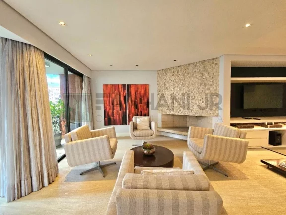 Imagem Apartamento mobiliado para locação no Itaim Bibi, São Paulo-SP: 2 quartos, 2 suítes, 3 salas, 4 banheiros, 2 vagas, 163 m².