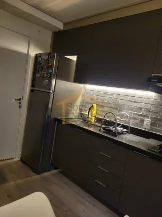 Imagem Apartamento 1 dormitório, com móveis planejados, sala integrada com a cozinha planejada, sacada, r...