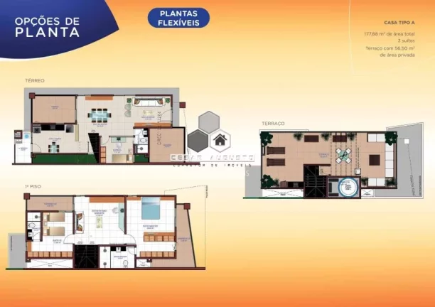 Imagem Oranje Park Eus?(C)bio - Casas duplex com 03 suítes em condominio no Eus?(C)bio