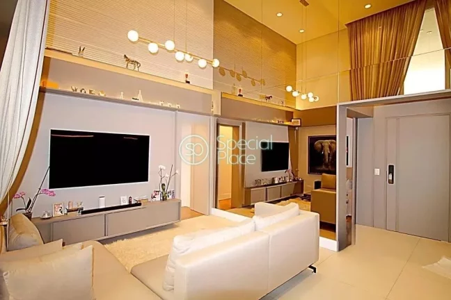 Excelente apartamento garden no Panamby - Área: 238m² - Living com pé direito duplo, varanda com ...