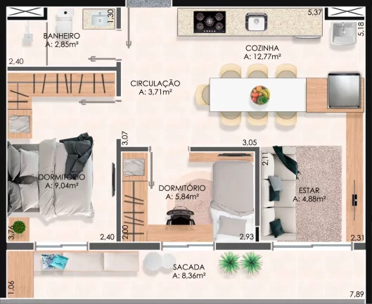 Imagem Apartamento de 2 e 3 quartos com opção com suíte e lazer completo - Novo Hamburgo