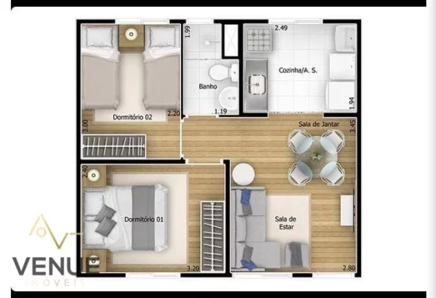 Imagem Apartamento com 2 dormitórios à venda, 37 m² por R$ 231.000,00 - Jardim Albertina - Guarulhos/SP