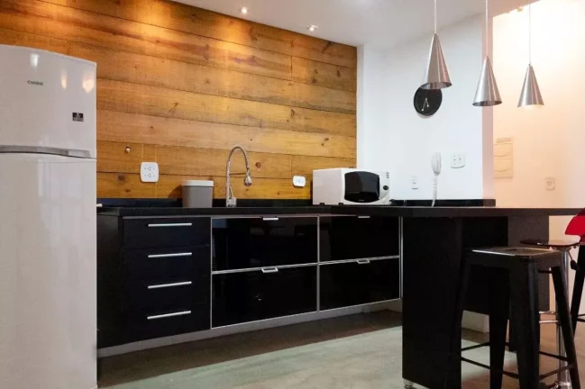 Imagem Studio/Loft 60M², 1Q, 1 Banheiro, 1 Vaga, Academia, Churrasqueira, Piscina, Quadra Beach Tênis, Salão de Festas, Sauna.