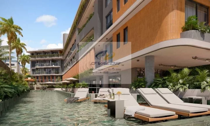 Imagem Vendo flats em prédio pé na areia da paria do Bessa, com plantas de 22m² à 50m²