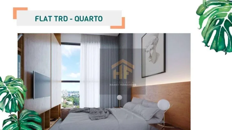 Imagem Flat de Lançamento com 1 quarto, localizado em Casa Amarela, Recife - Pernambuco.