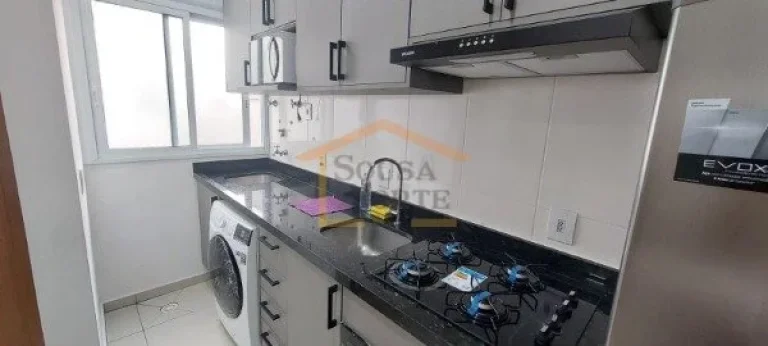 Imagem Apartamento mobiliado, 2º andar, com elevador. Possui 1 dormitório, sala, cozinha e banheiro. Imó...