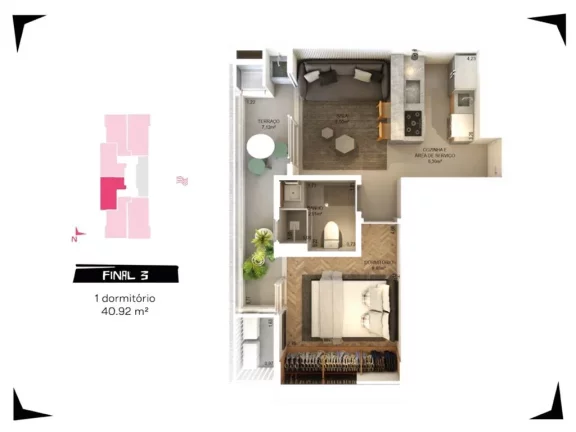 Imagem Apartamento com 1 dorm, Canto do Forte, Praia Grande - R$ 420 mil, Cod: 2222