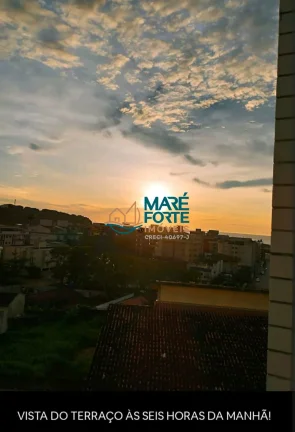 Imagem Ampla cobertura com terraço, vista parcial para o mar