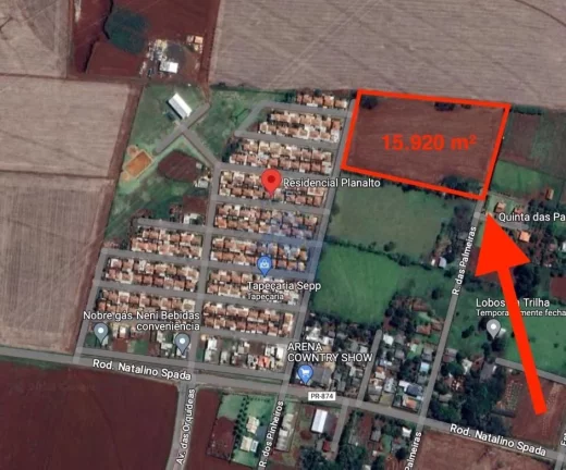 Área em Santa Terezinha de Itaipu, ao lado do Bairro Planalto!