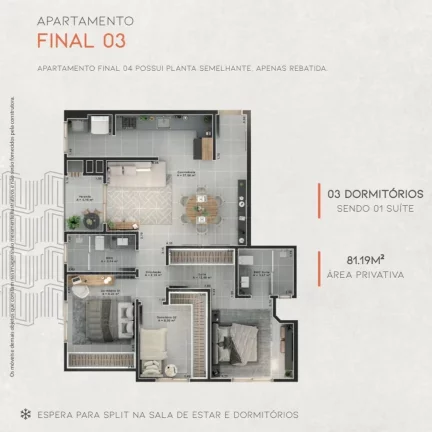 Imagem Apartamento Bairro Sao Cristóvão Criciuma sc.