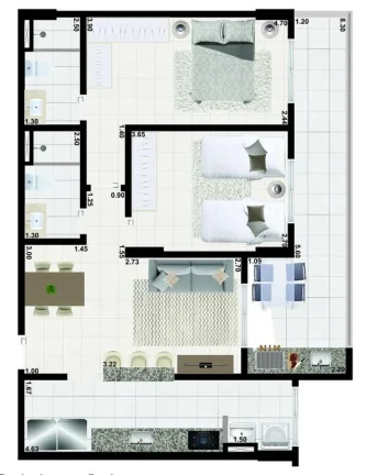 Imagem APARTAMENTO COM 78.04 m² - AVIAÇÃO - PRAIA GRANDE SP