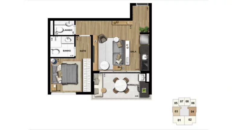 Imagem Apartamento com 1 quarto a venda em Campo Belo São Paulo SP, apartment in São Paulo Brazil, apartamento 1 dormitório no bairro Campo Belo São Paulo