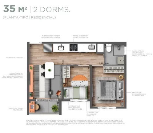 Imagem Apartamento Perdizes - 35M², 2 Dorms, Lazer Completo.