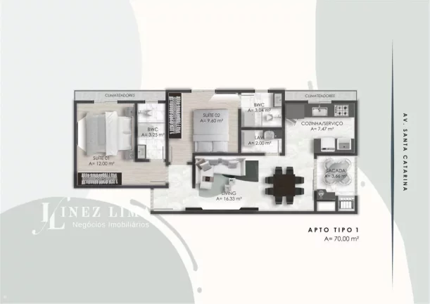 Imagem Apartamento para Venda em Itapema, JARDIM PRAIA MAR, 2 dormitórios, 2 suítes, 3 banheiros, 1 vaga