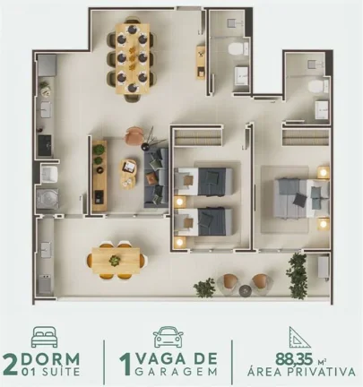 Imagem APARTAMENTO COM 88.35 m² - CENTRO - ITANHAÉM SP